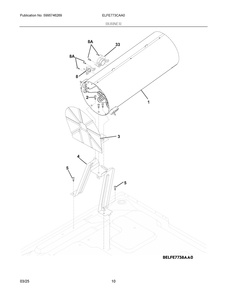 Burner Diagram and Parts List for ELFE773CAA0  Frigidaire Dryer