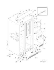Cabinet Diagram and Parts List for FFSS26D8RS0  Frigidaire Refrigerator