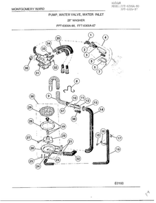 Pump,water Valve,water Inlet Diagram and Parts List for 6309A  Frigidaire Washer