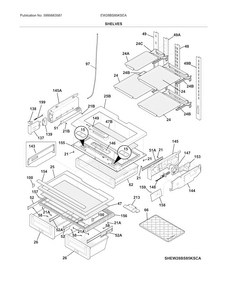 Shelves Diagram and Parts List for EW28BS85KSEA  Electrolux Refrigerator