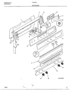 Backguard Diagram and Parts List for 2873B  Frigidaire Range