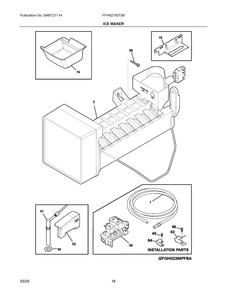 Ice Maker Diagram and Parts List for FFHN2750TS6  Frigidaire Refrigerator