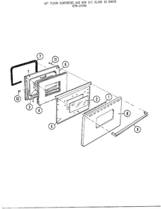 30" Floor/oven Door Diagram and Parts List for 2409A  Frigidaire Range
