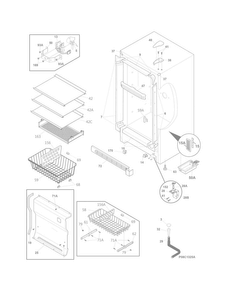 Cabinet Diagram and Parts List for FFFH21F6QWB  Frigidaire Freezer