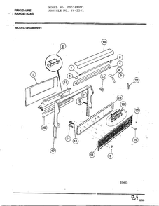 Frigidaire Range- Gas Diagram and Parts List for 2281  Frigidaire Range