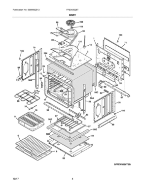 03 - Body Diagram and Parts List for FFEW3026TSB  Frigidaire 