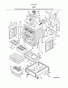 Body Diagram and Parts List for 79042533316  Kenmore Range