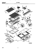 SHELVES, CONTROLS, DIVIDER, MULLION Diagram and Parts List for WRT18QRBW2  Frigidaire Refrigerator