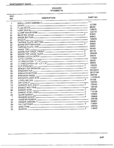 Freezer Page 2 Diagram and Parts List for 49947-7A  Frigidaire Freezer