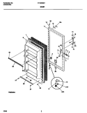 DOOR Diagram and Parts List for FFU09M5CW0  Frigidaire Freezer