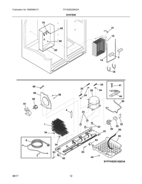 07 - SYSTEM Diagram and Parts List for FFHS2622MSZA  Frigidaire Refrigerator