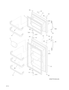 Doors Diagram and Parts List for NFTR18X4LWG  Frigidaire Refrigerator