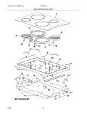 MAIN TOP Diagram and Parts List for FFEC3024LB1  Frigidaire Cooktop