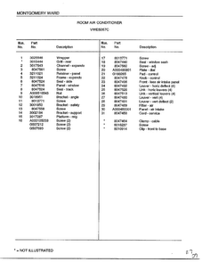 Room Air Conditioner Page 2 Diagram and Parts List for 5057C  Frigidaire Air Conditioner