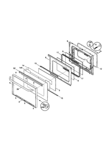 Door Diagram and Parts List for FEF388CJBA  Frigidaire Range