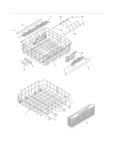 Racks Diagram and Parts List for LGBD2435NW0A  Frigidaire Dishwasher