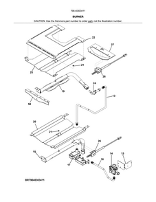 Burner Diagram and Parts List for 79040303411  Kenmore Wall Oven