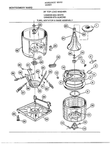 28` Top Load Tubs/agitator/base Diagram and Parts List for 6308A  Frigidaire Washer