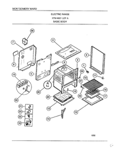 Basic Body Diagram and Parts List for 4851A  Frigidaire Range
