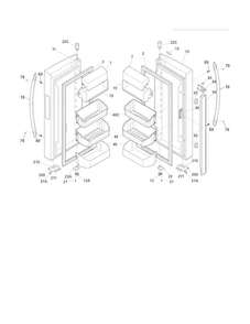 Fresh Food Door Diagram and Parts List for FGHG2344MF5  Frigidaire Refrigerator