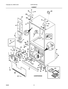 Cabinet Diagram and Parts List for RVRF3361SS3  Frigidaire Refrigerator