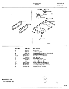 Door Page 2 Diagram and Parts List for 4803A  Frigidaire Range