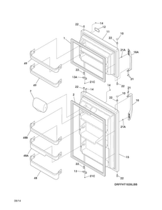 Doors Diagram and Parts List for FFHT1826LBD  Frigidaire Refrigerator