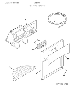 Dispenser Diagram and Parts List for LFSS2612TF2  Frigidaire Refrigerator