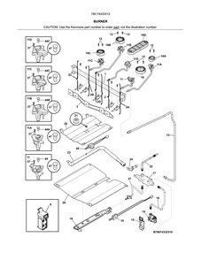 Burner Diagram and Parts List for 79074333312  Kenmore Range