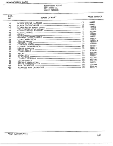 Chest Freezer Page 3 Diagram and Parts List for 89977-7A  Frigidaire Freezer