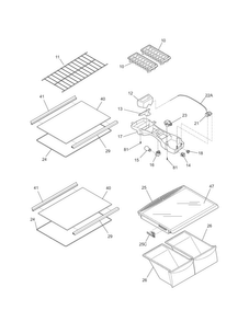 Shelves Diagram and Parts List for 25368882017  Kenmore Refrigerator