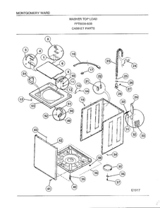 Cabinet Parts Diagram and Parts List for 6009-80B  Frigidaire Washer