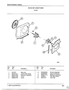 Room Air Conditioner Page 3 Diagram and Parts List for 5178A  Frigidaire Air Conditioner