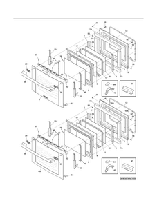 Doors Diagram and Parts List for EW30EW6CGS9  Electrolux Wall Oven