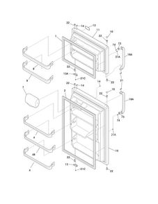Doors Diagram and Parts List for FRT18G2NW4  Frigidaire Refrigerator