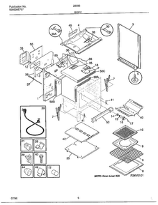 Body Diagram and Parts List for 285860A  Frigidaire Range