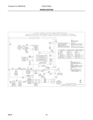 Wiring Diagram Diagram and Parts List for FASG7074NA5  Frigidaire Dryer