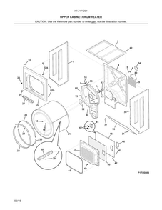 Upper Cabinet/drum Heater Diagram and Parts List for 41771712511  Kenmore Washer Dryer Combo