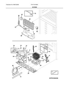 System Diagram and Parts List for FFHT1814WB1  Frigidaire Refrigerator