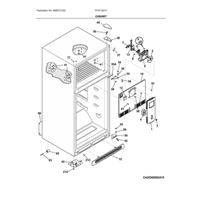 Cabinet Diagram and Parts List for FFHT1821TS2  Frigidaire Refrigerator