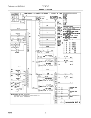 Wiring Diagram Diagram and Parts List for FFET2726TWA  Frigidaire Wall Oven