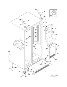 Cabinet Diagram and Parts List for FFHS2311PF1  Frigidaire Refrigerator