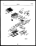 SHELVES AND SUPPORTS Diagram and Parts List for FPE21TRW2  Frigidaire Refrigerator