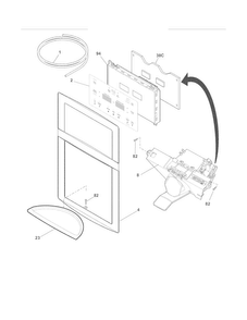 Controls & Ice Dispenser Diagram and Parts List for FGUB2642LE4  Frigidaire Refrigerator
