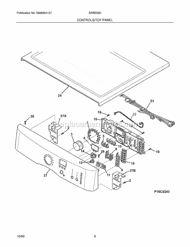 Part Location Diagram of 137249311 Frigidaire PANEL-CONTROL CONSO
