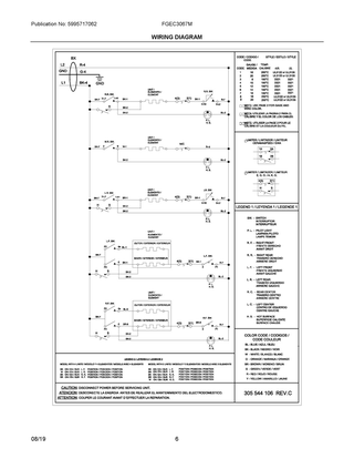 Wiring Diagram Diagram and Parts List for FGEC3067MBB  Frigidaire Cooktop