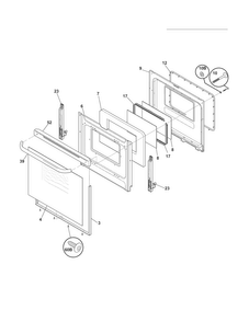 Door Diagram and Parts List for TEF351EWM  Tappan Range
