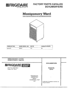 Dehumidifiers Diagram and Parts List for 93101C  Frigidaire Dehumidifier