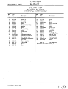 Cabinet, Drum, Heater Assembly Page 2 Diagram and Parts List for 7007-80D  Frigidaire Dryer