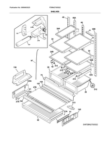 Shelves Diagram and Parts List for FDBN2750SS2  Frigidaire Refrigerator